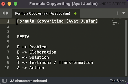 formula copywriting berkesan