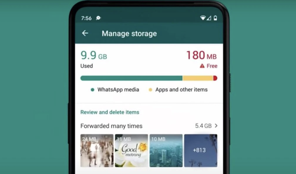 whatsapp manage storage 
