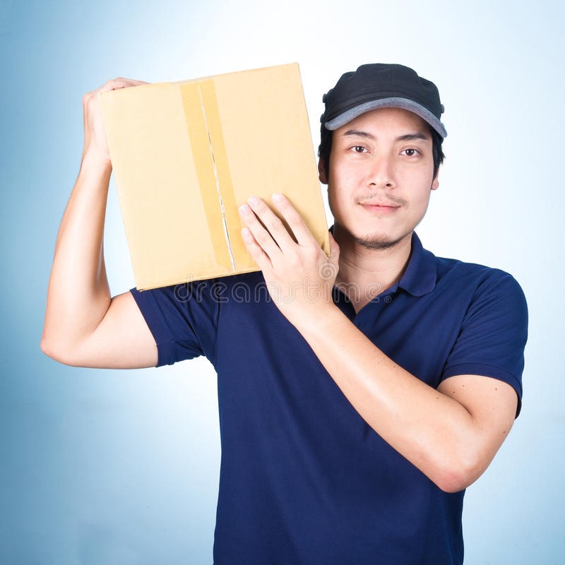 a man does courier service job for realizing his small business idea