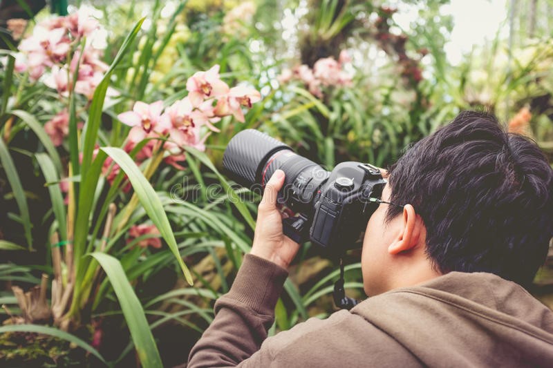 the photographer is taking his photo object