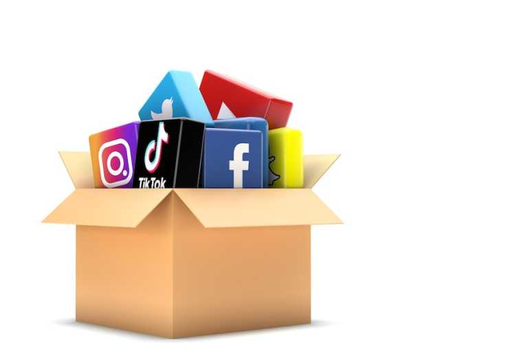 a full box of social media platforms logo