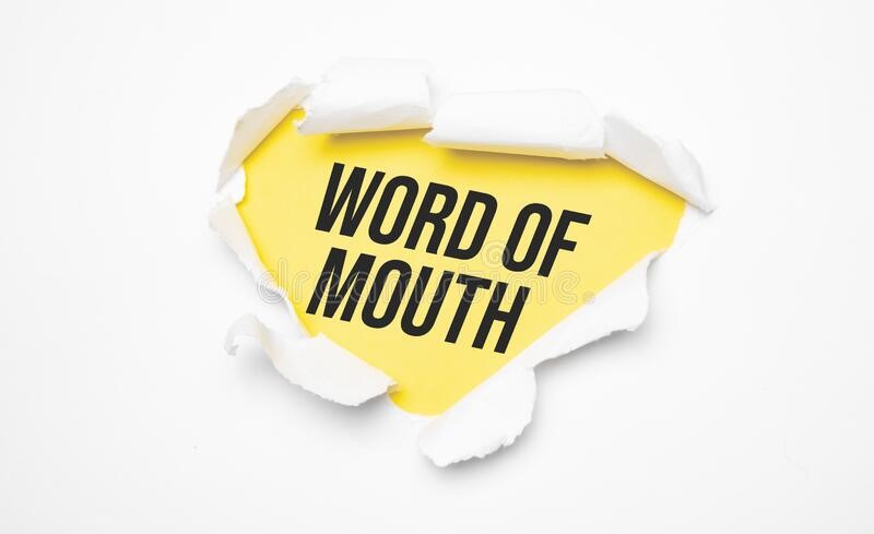 writings of "word of mouth" with the rip paper