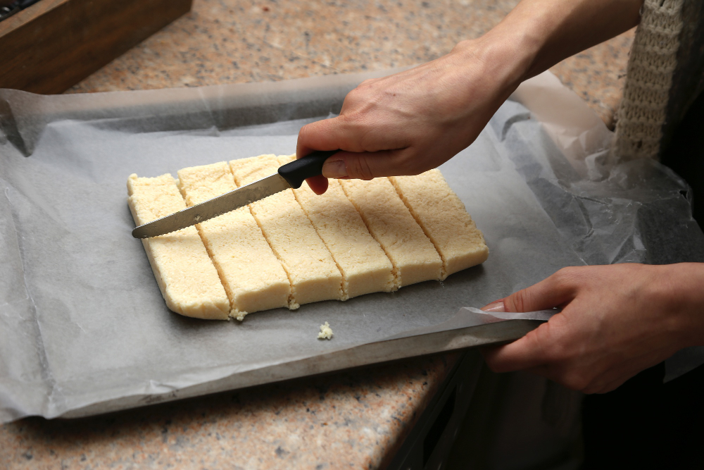 Baker making pastry