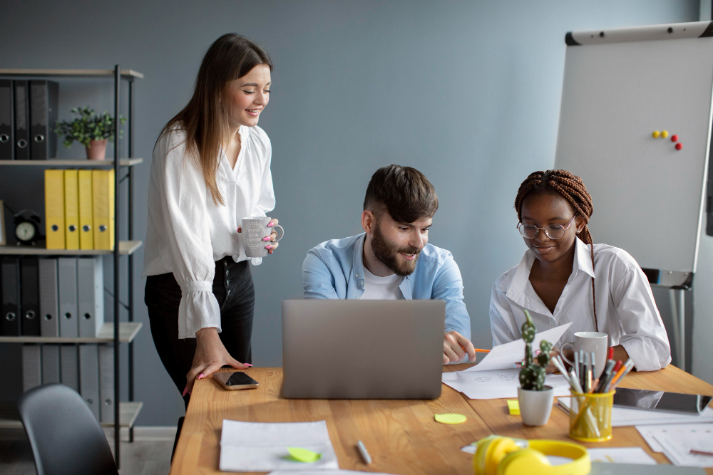 Colleagues planning for their business