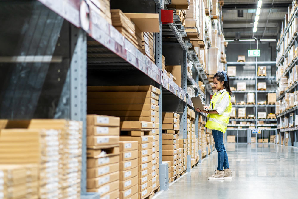 A worker at a warehouse