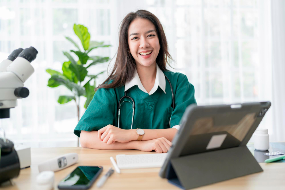 A female doctor at a clinic