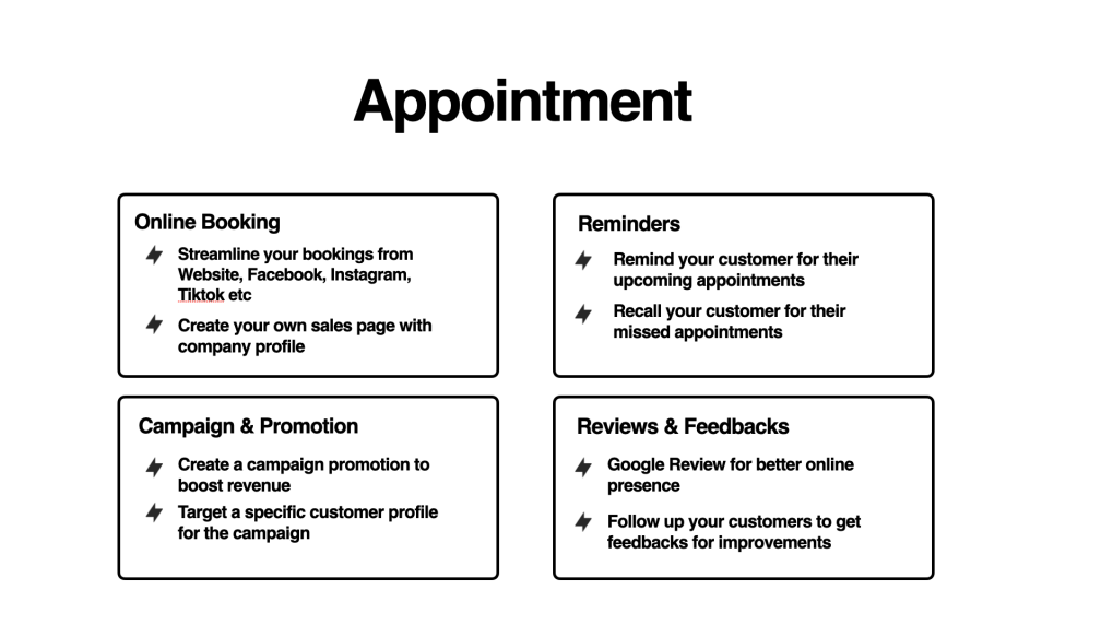 online appointment management system features